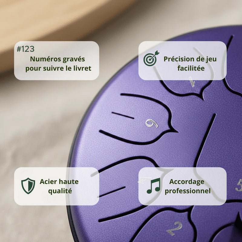 Tongue Drum 6" — Pack Éveil Musical Enfant - SONARI DRUM