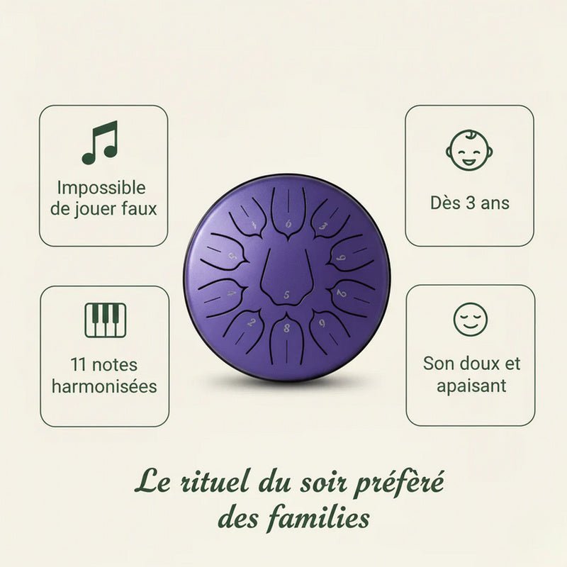 Tongue Drum 6" — Pack Éveil Musical Enfant - SONARI DRUM