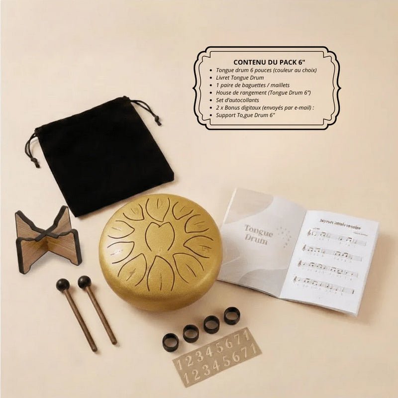 Tongue Drum 6" — Pack Éveil Musical Enfant - SONARI DRUM