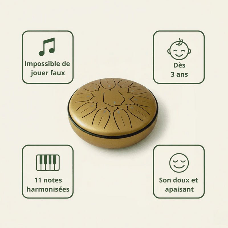 Tongue Drum 6" — Pack Éveil Musical Enfant - SONARI DRUM