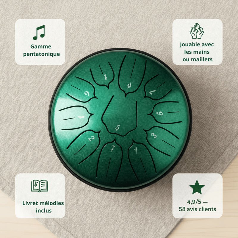 Tongue Drum 6" — Pack Éveil Musical Enfant - SONARI DRUM